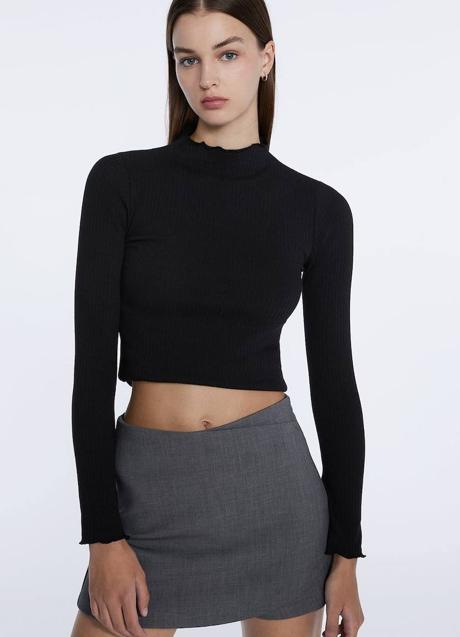 Imagen - Falda pantalón cruzada gris