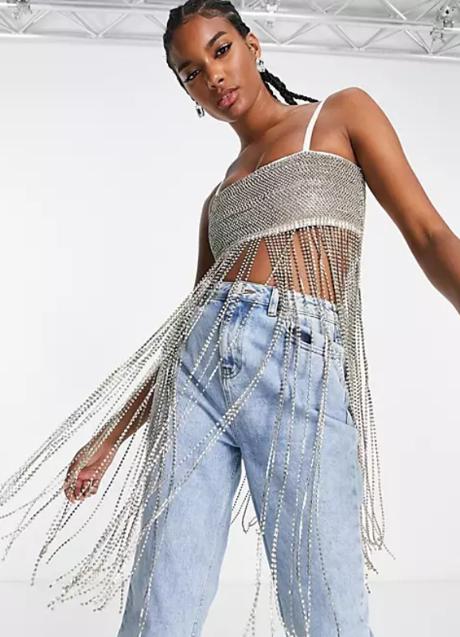 Imagen - Top de strass con flecos por 162,99 euros, en ASOS.