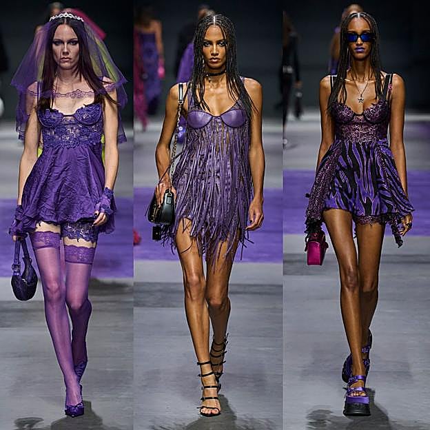 Algunos de los looks del último desfile de Versace.