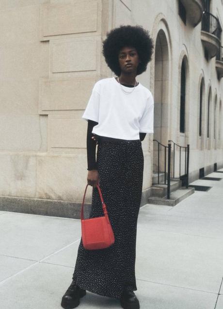 Imagen - Falda larga con estampado de lunares