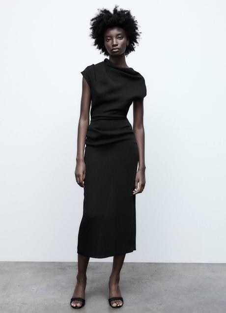 Imagen - Vestido midi negro de tubo