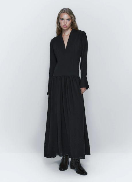 Imagen - Vestido negro con falda de vuelo, 149€.