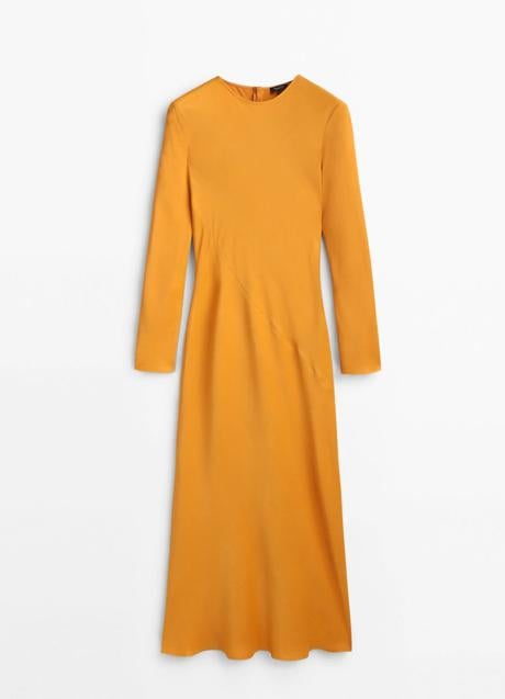 Imagen - Vestido de manga larga de color naranja de Massimo Dutti.