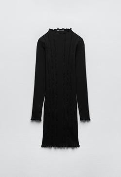 Imagen secundaria 2 - Vestido de punto negro de Zara.