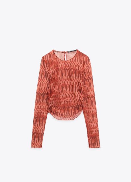 Imagen - Top de tul con manga larga estampado