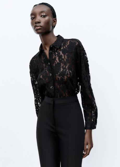 Imagen - Camisa de encaje negro
