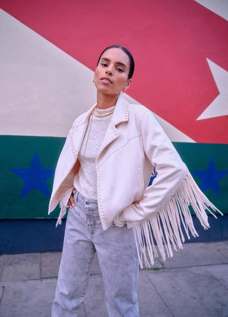 Imagen - Biker blanca con flecos