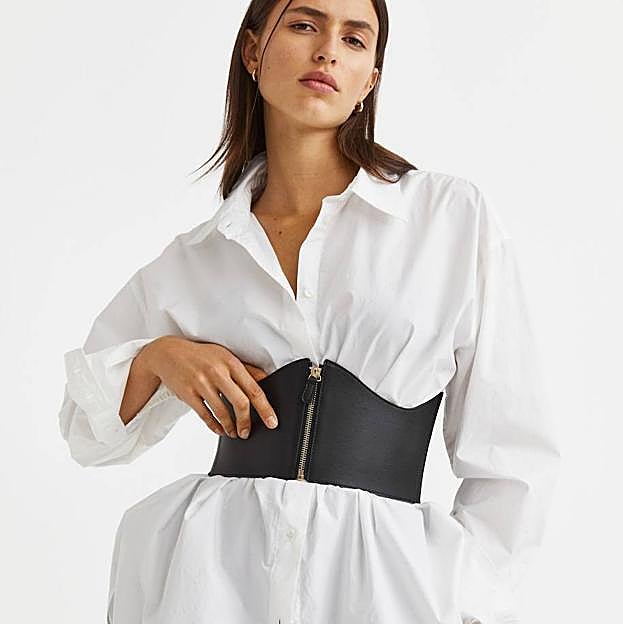 Imagen principal - Cinturones fajín de H&M, Mango y Massimo Dutti