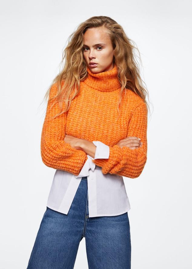 Otra prenda de punto que podrás llevar sin parar este otoño. Jersey de cuello alto de Mango (35,99 euros). 
