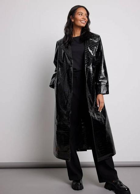 Imagen - Trench efecto piel de coco negro