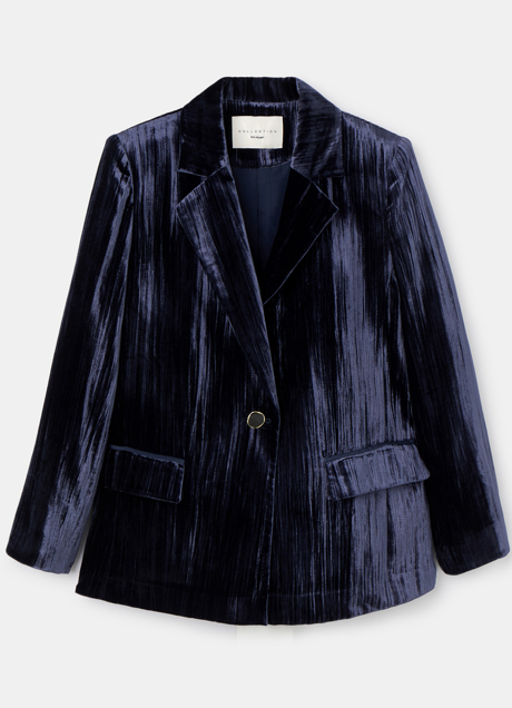 Imagen - Blazer azul de terciopelo de El Corte Inglés.