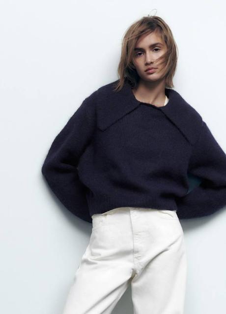 Imagen - Jersey oversize con cuello polo amplio