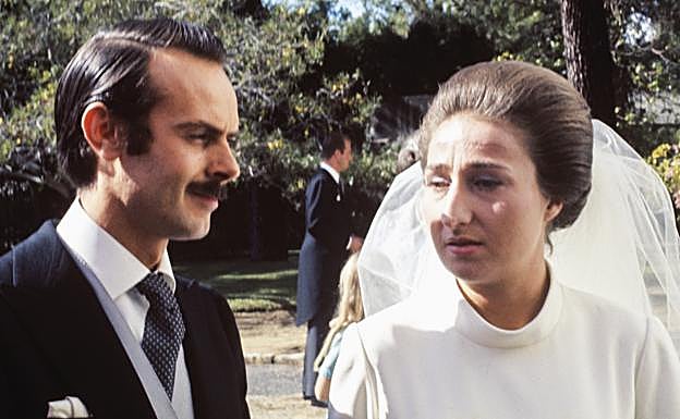 Carlos Zurita y la infanta Margarita el día de su boda