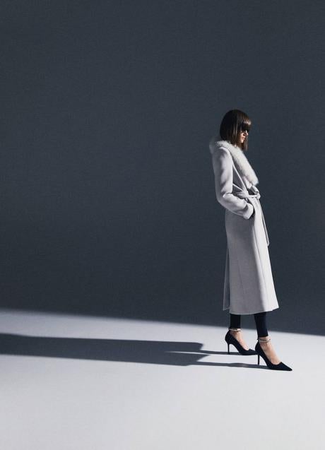 Imagen - Abrigo con cinturón y cuello de pelo