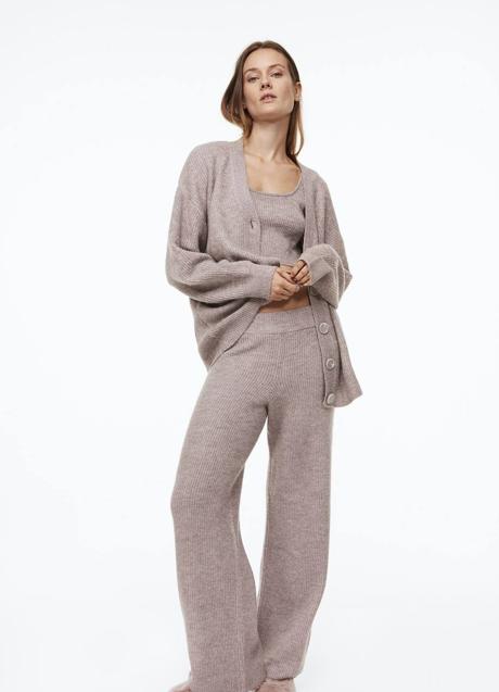 Imagen - Conjunto de punto con top, cárdigan y pantalón