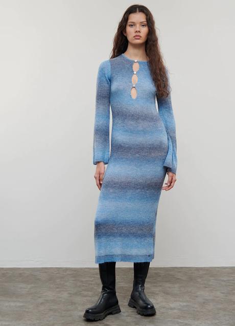 Imagen - Vestido de punto largo en azul de Brownie (55,90 euros). Foto: El Corte Inglés.
