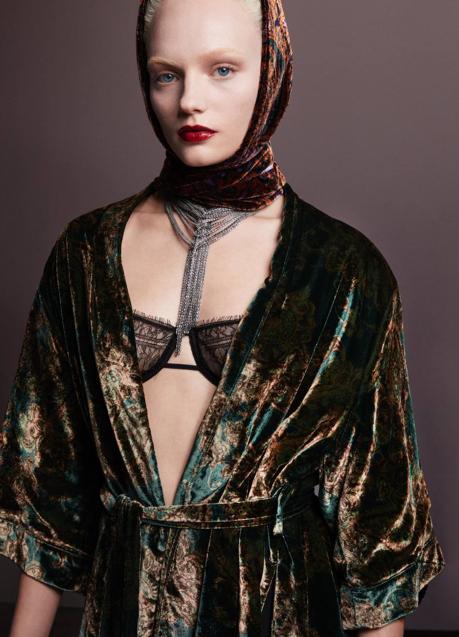 Imagen - Kimono corto de terciopelo estampado