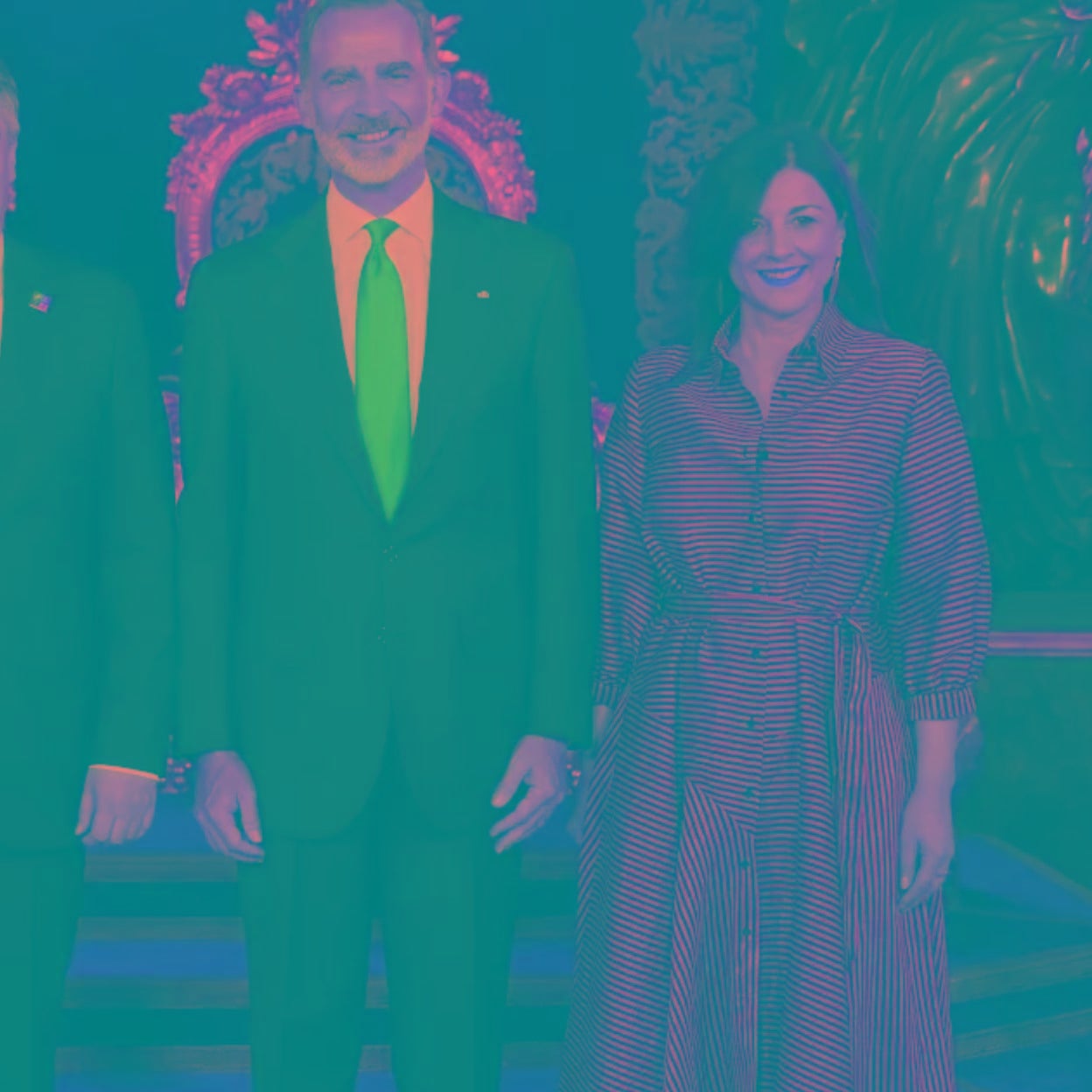 La primera dama croata, Sanja Music, en la recepción en el Palacio Real que ofrecieron los reyes Felipe y Letizia en el Palacio Real, durante la cumbre de la OTAN del pasado junio. 