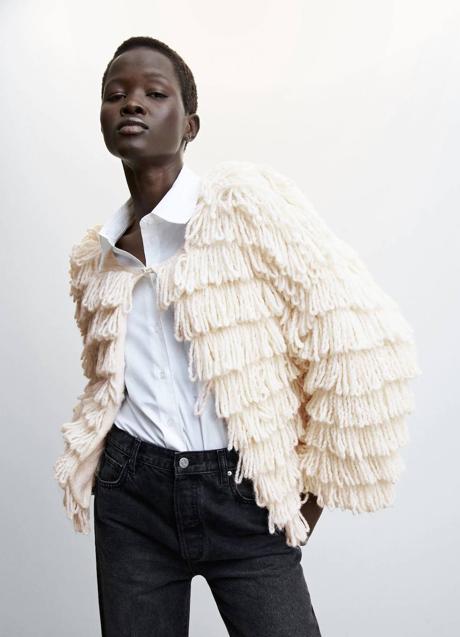 Imagen - Chaqueta de punto con flecos en cascada