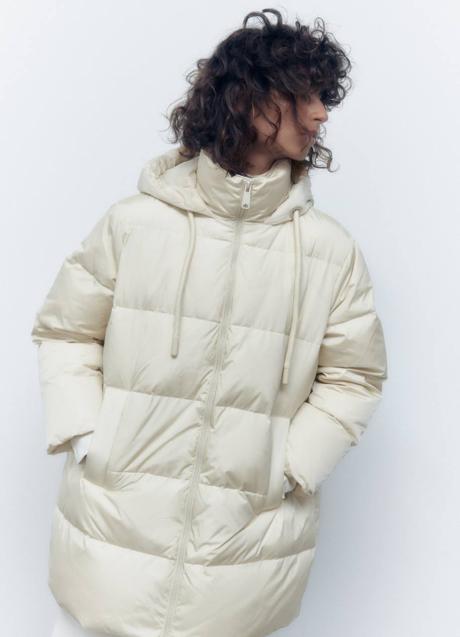 Imagen - Plumífero midi color crudo