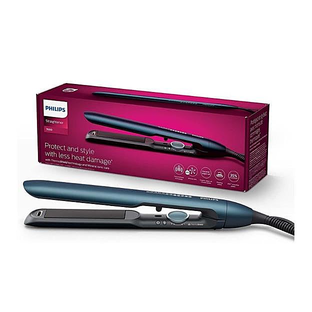 Plancha de pelo serie 7000 de Philips con tecnología ThermoShield.