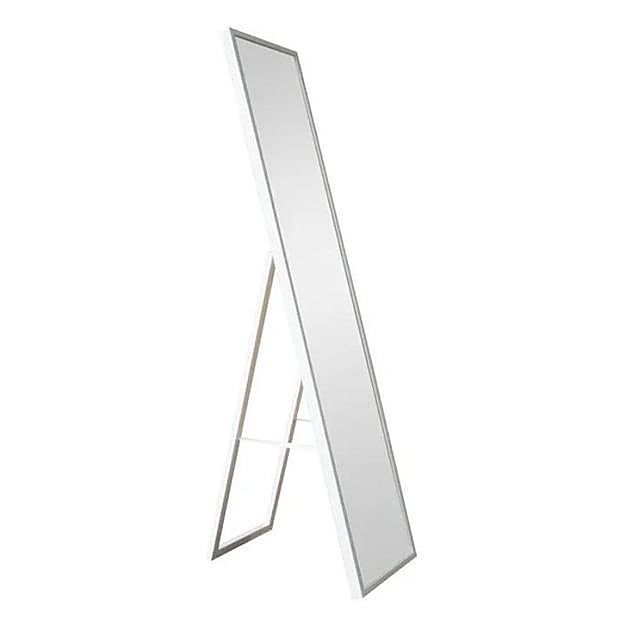 Espejo enmarcado rectangular Pie Milo blanco INSPIRE 142x32cm.