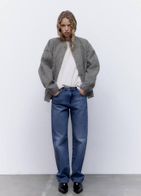 Imagen - Bomber texturizada gris