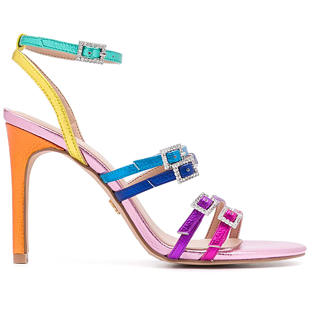 Sandalias con tacón y múltiples tiras de Kurt Geiger, 240€.