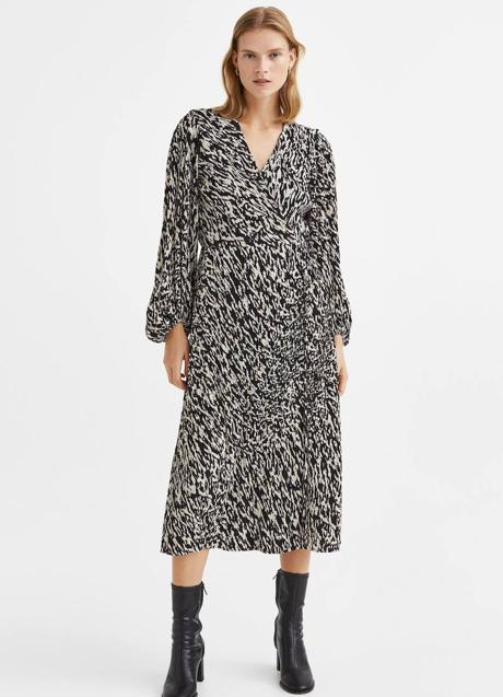 Imagen - Vestido midi plisado bicolor