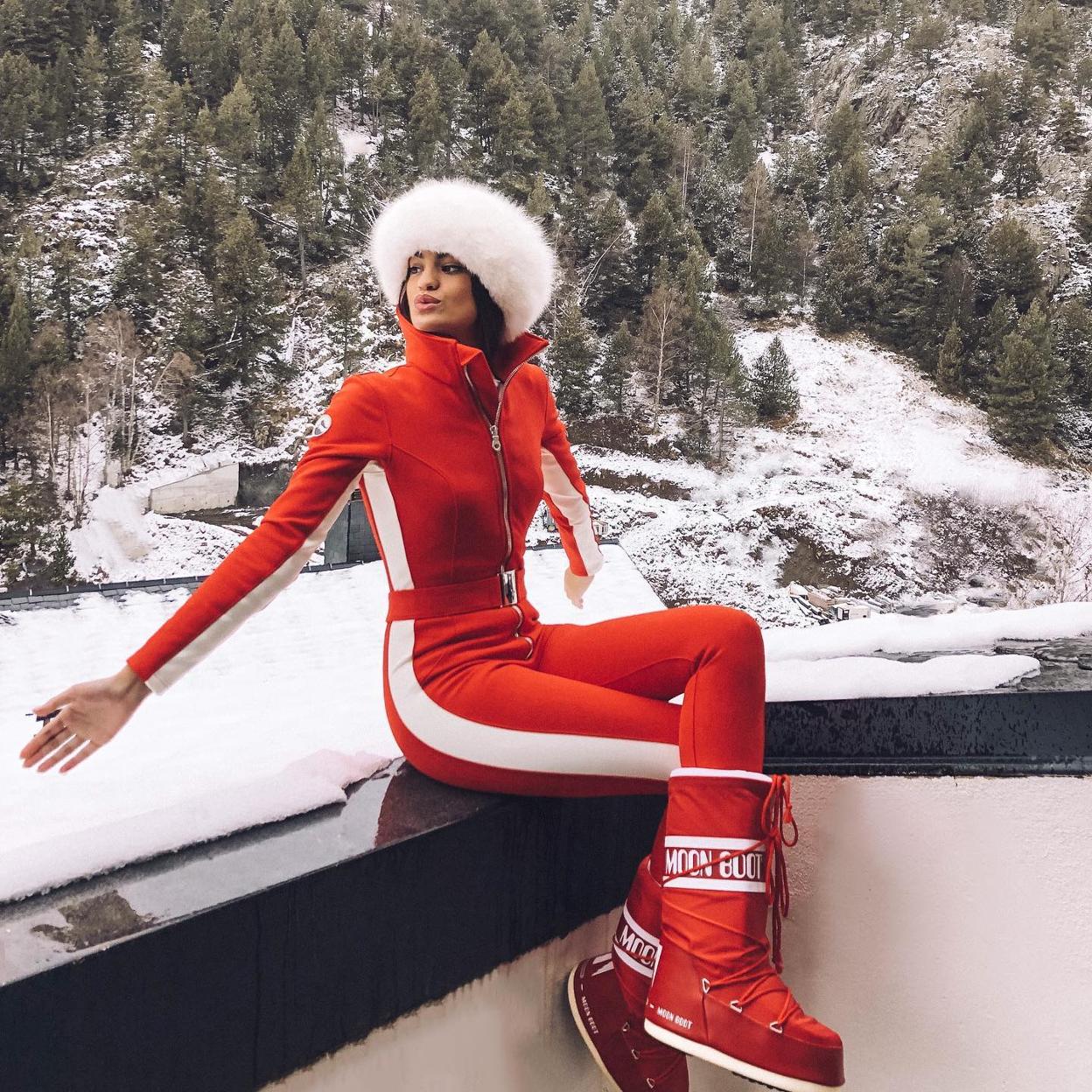 La influencer Marta Lozano en la nieve con ropa de esquí