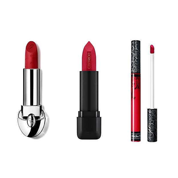 Los labiales rojos mate.