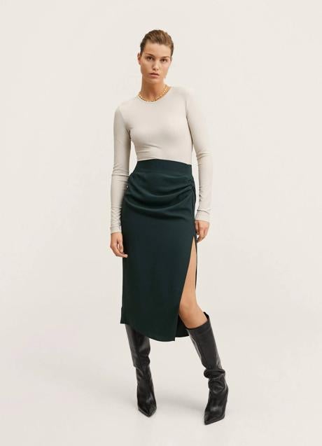 Imagen - Falda midi de tubo con abertura