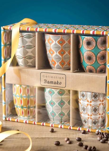 Imagen - Estuche de Seis Tazas de Loza Multicolor de Bamako