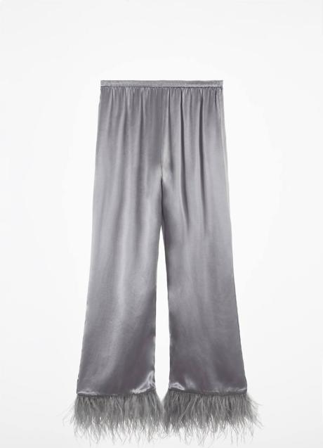 Imagen - Pantalón pijamero satinado con plumas