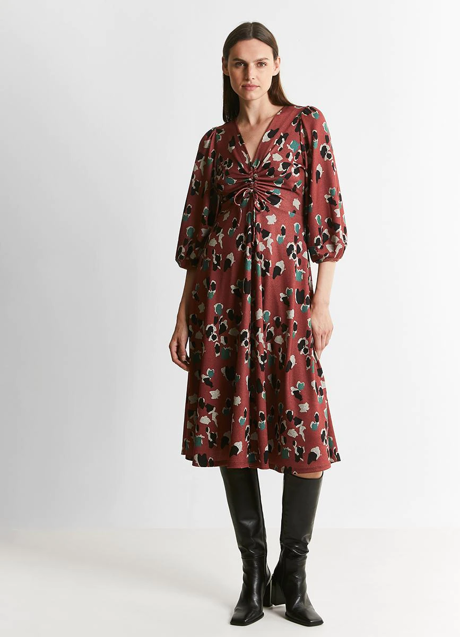 Imagen - Vestido midi de manga abullonada con estampado abstracto de Tucco, 49,99€