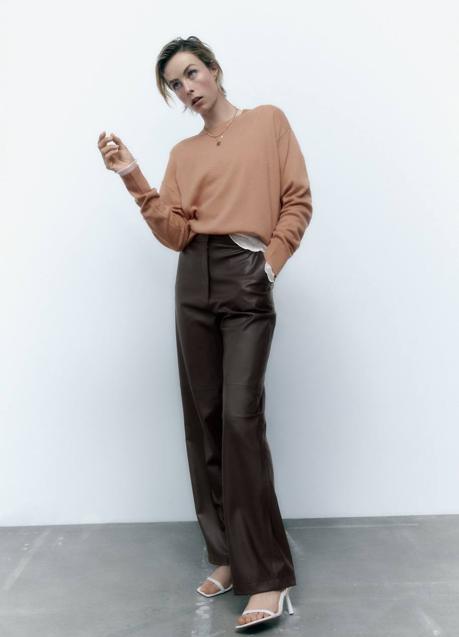 Imagen - Pantalón marrón efecto piel