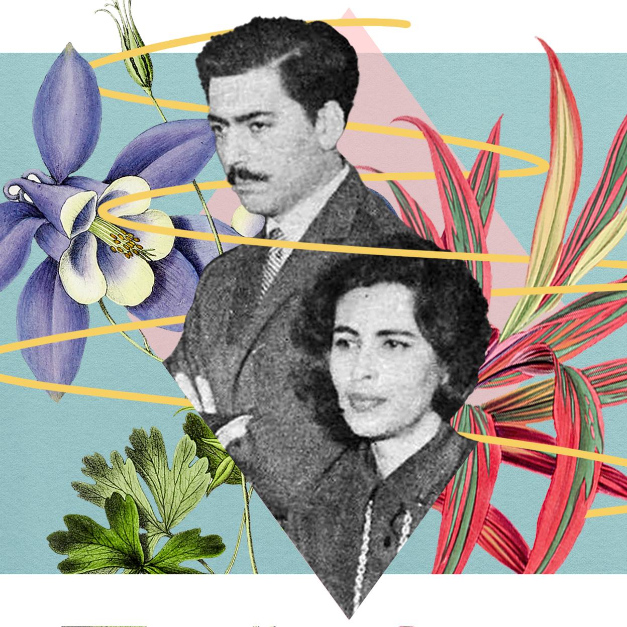 Mario Vargas Llosa en montaje con una foto antigua con su primera mujer, Julia Urquidi.