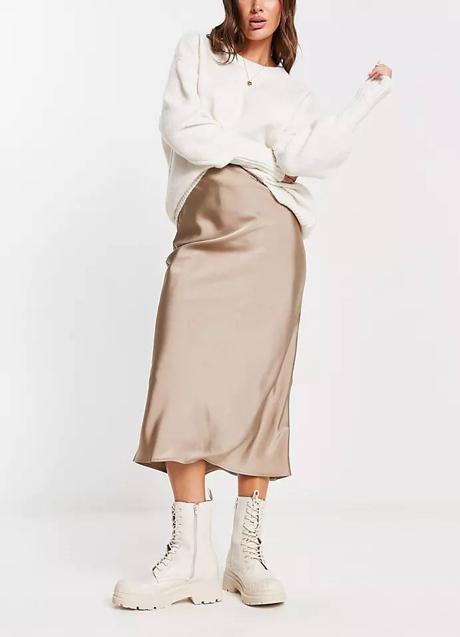 Imagen - Falda midi satinada