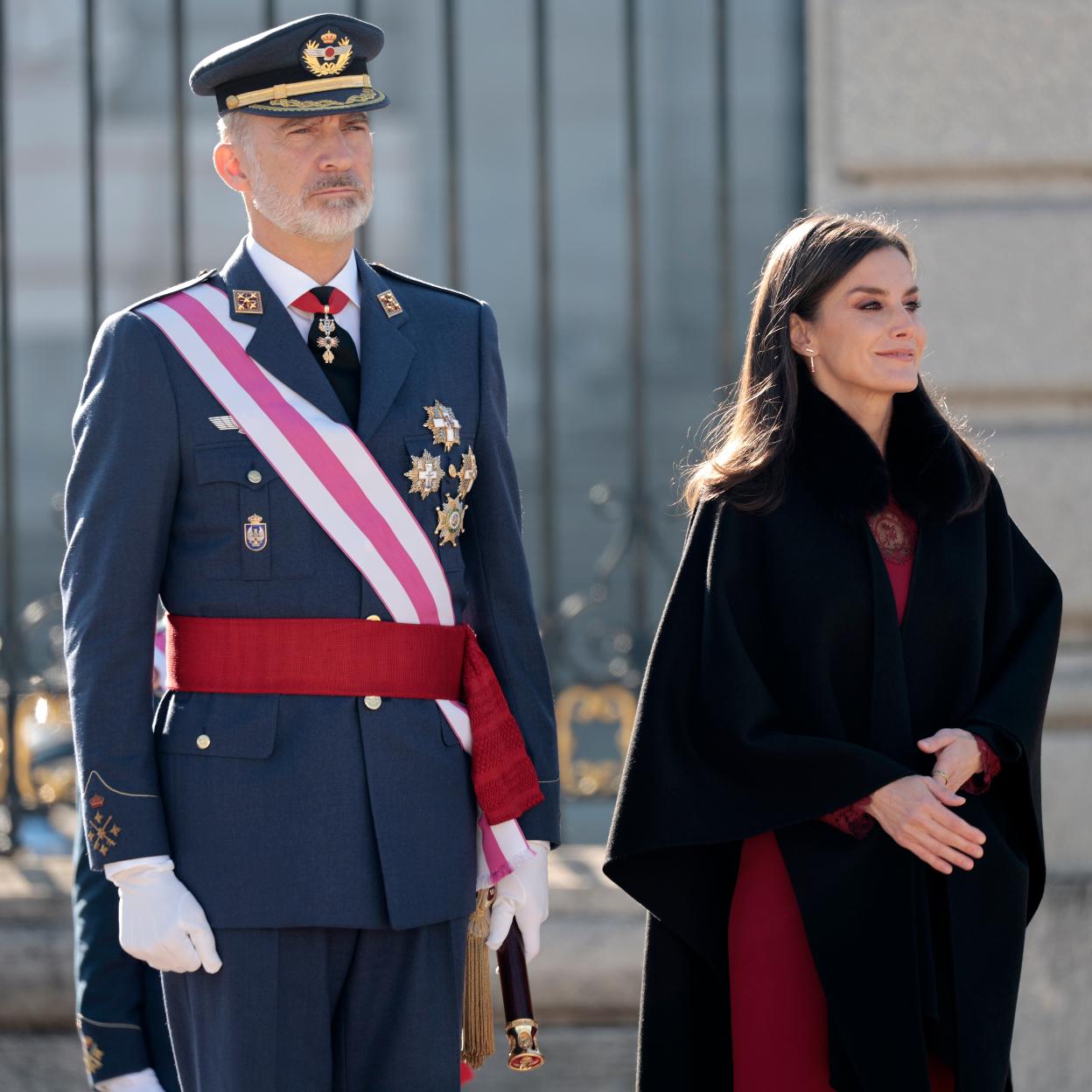 El rey Felipe VI y la reina Letizia en la Pascua Miliatar.