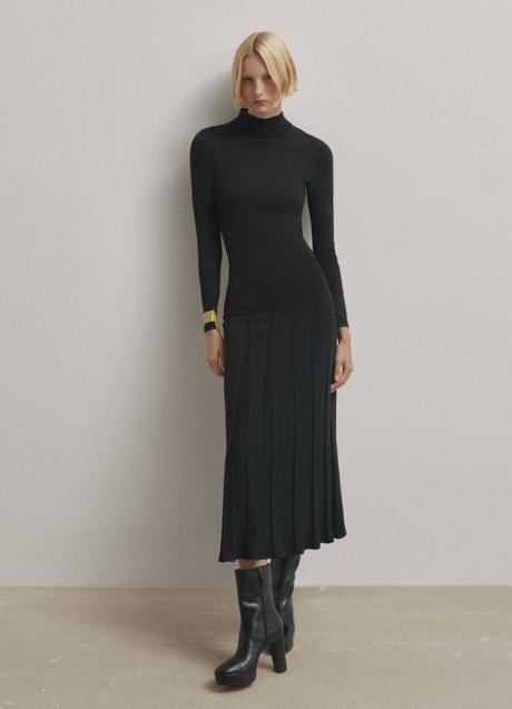 Imagen - Vestido midi de punto negro