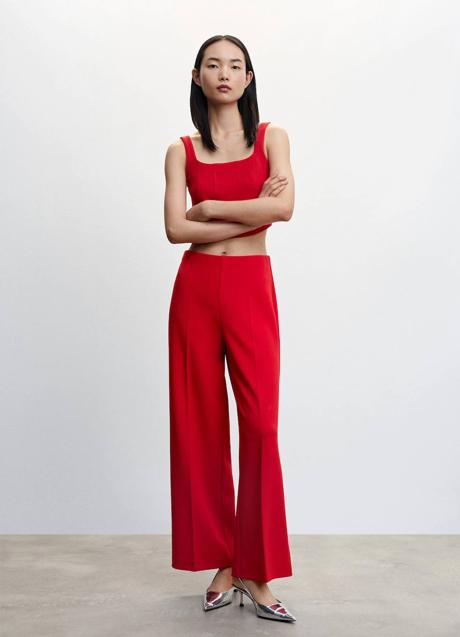 Imagen - Pantalón wide leg rojo