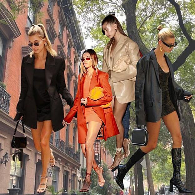 Cuatro vestidos cortos que las famosas recomiendan llevar con a​mericanas oversize y botas altas