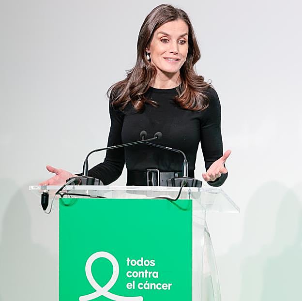 La reina Letizia en el acto del Día Mundial contra el Cáncer.