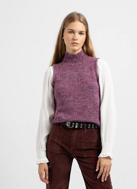 Imagen - Chaleco de punto jaspeado con cuello alto