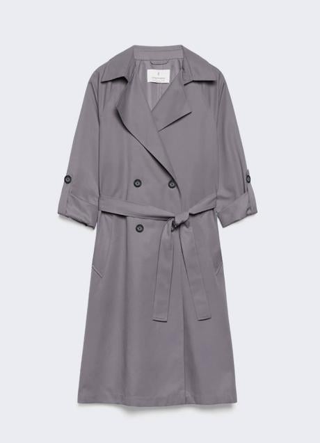 Imagen - Trench fluido en color gris de Stradivarius (39,99 euros)