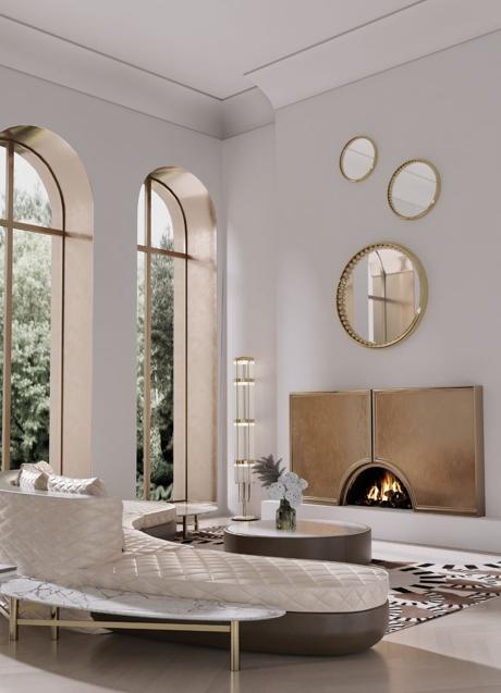 Imagen - Un salón elegante y lujoso decorado en blanco con detalles dorados. FOTO: Instagram @mostexpensivehomes