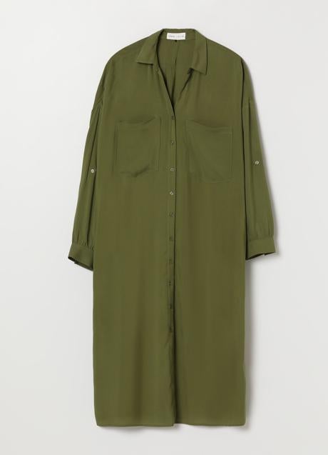 Imagen - Vestido camisero en color verde de Lefties. Foto: Lefties.