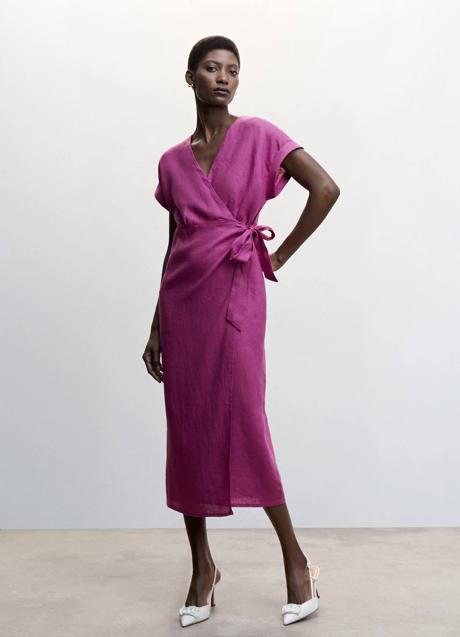 Imagen - Vestido midi cruzado magenta