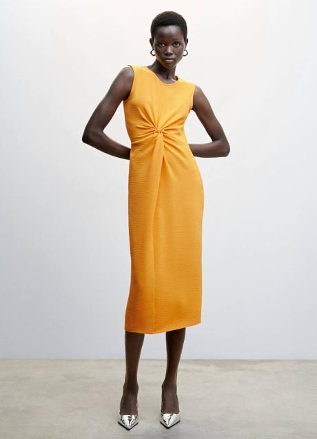 Imagen - Vestido midi con nudo amarillo