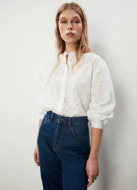 Imagen - Camisa blanca con troquelado de flores